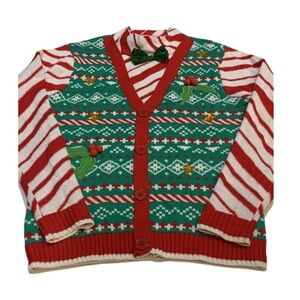 Blizzard Bay Unisex Ugly Christmas Sweater Pullover Candy Cane Stripe NWT Size L